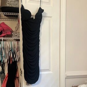 Elegant Black Ruched Dress